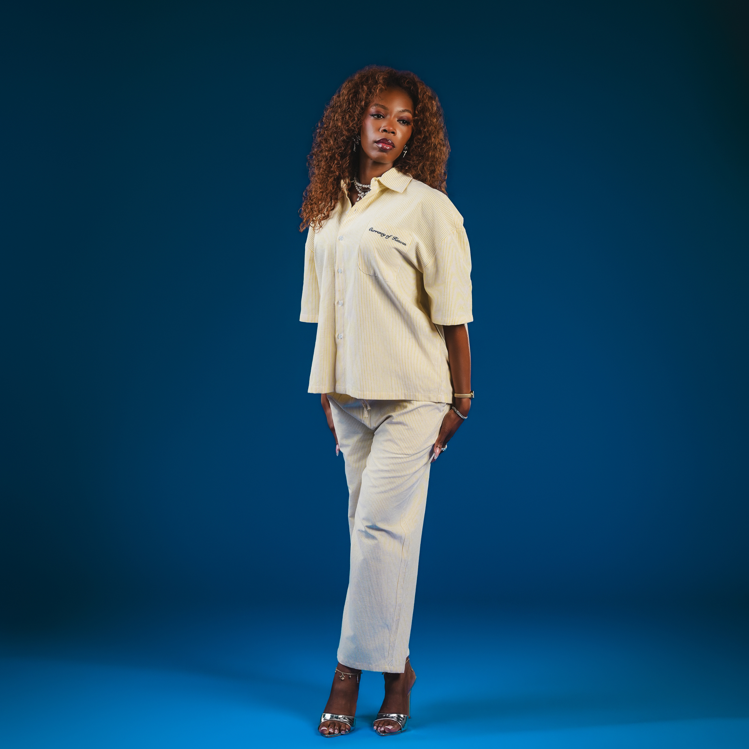 Peaceful Streams Oxford Button Up