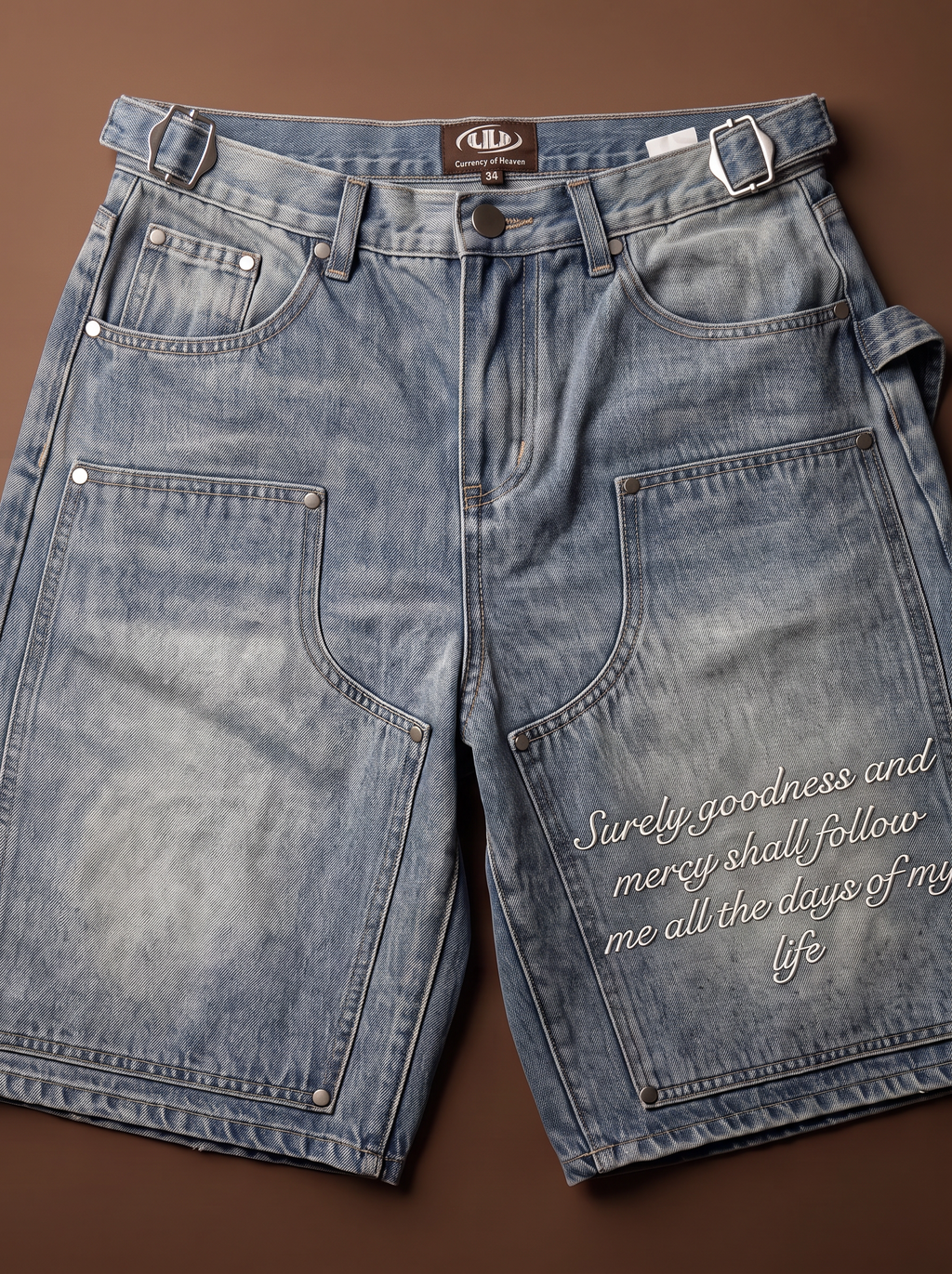 "GOODNESS & MERCY" Jean Shorts